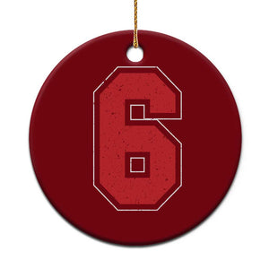 Number 6 Ceramic Ornament Fan Varsity Sports Team 67 Jersey Number TS11 1pc Red Print Your Wear