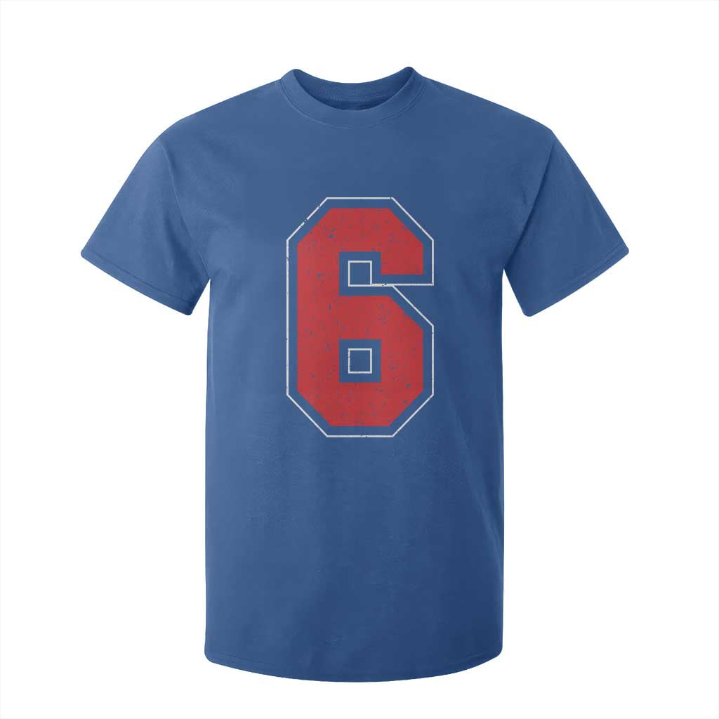 Number 6 T Shirt For Kid Fan Varsity Sports Team 67 Jersey Number TS11 Royal Blue Print Your Wear