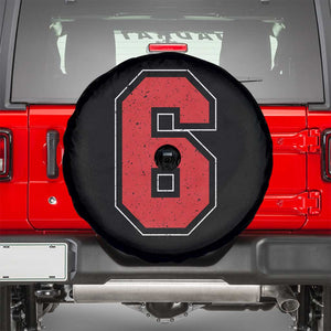 Number 6 Spare Tire Cover Fan Varsity Sports Team 67 Jersey Number TS11 Black Print Your Wear