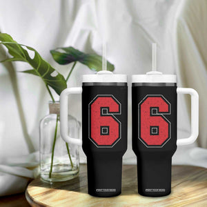 Number 6 Tumbler With Handle Fan Varsity Sports Team 67 Jersey Number TS11 Print Your Wear