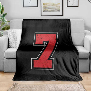 Number 7 Throw Blanket Fan Varsity Sports Team 67 Jersey Number TS11 Print Your Wear