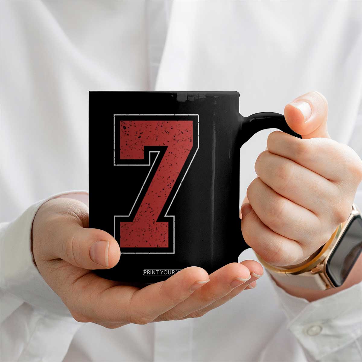 Number 7 Coffee Mug Fan Varsity Sports Team 67 Jersey Number TS11 Print Your Wear