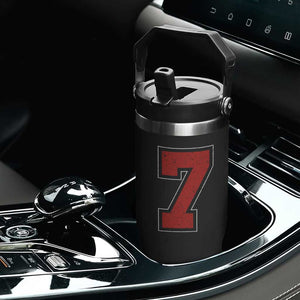 Number 7 Flip Straw Tumbler Fan Varsity Sports Team 67 Jersey Number TS11 Print Your Wear
