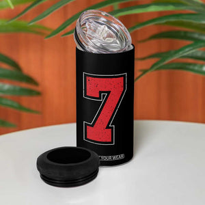 Number 7 4 in 1 Can Cooler Tumbler Fan Varsity Sports Team 67 Jersey Number TS11 Print Your Wear