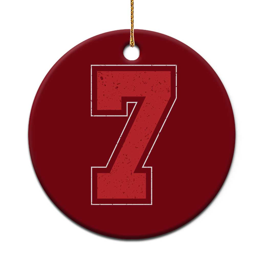 Number 7 Ceramic Ornament Fan Varsity Sports Team 67 Jersey Number TS11 1pc Red Print Your Wear