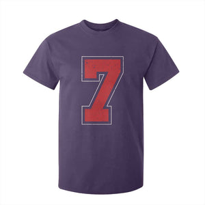 Number 7 T Shirt For Kid Fan Varsity Sports Team 67 Jersey Number TS11 Purple Print Your Wear