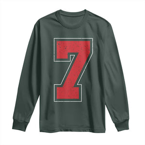 Number 7 Long Sleeve Shirt Fan Varsity Sports Team 67 Jersey Number TS11 Dark Forest Green Print Your Wear