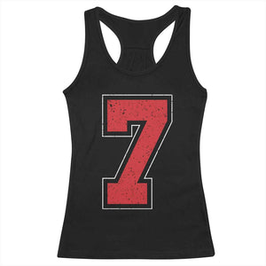 Number 7 Racerback Tank Top Fan Varsity Sports Team 67 Jersey Number TS11 Black Print Your Wear
