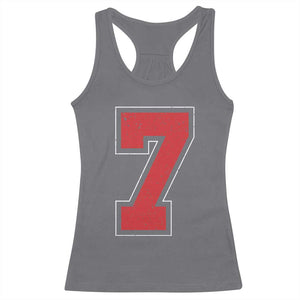Number 7 Racerback Tank Top Fan Varsity Sports Team 67 Jersey Number TS11 Charcoal Print Your Wear