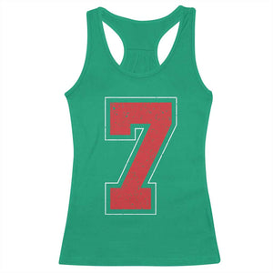 Number 7 Racerback Tank Top Fan Varsity Sports Team 67 Jersey Number TS11 Irish Green Print Your Wear