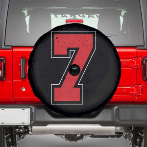 Number 7 Spare Tire Cover Fan Varsity Sports Team 67 Jersey Number TS11 Black Print Your Wear