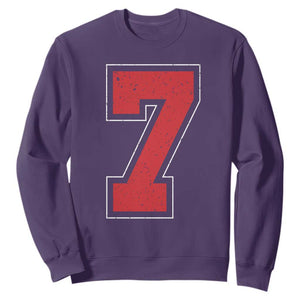 Number 7 Sweatshirt Fan Varsity Sports Team 67 Jersey Number TS11 Purple Print Your Wear