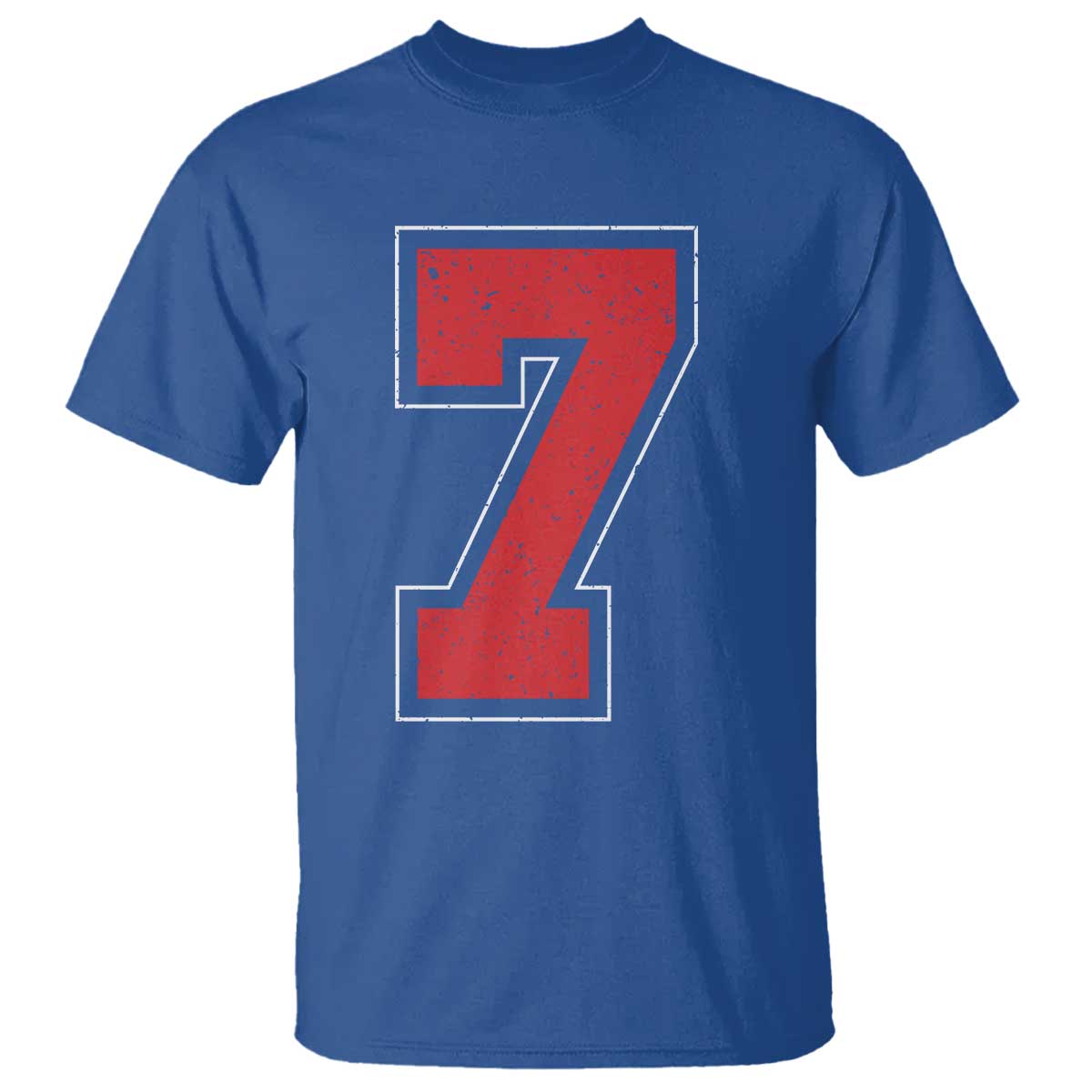 Number 7 T Shirt Fan Varsity Sports Team 67 Jersey Number TS11 Royal Blue Print Your Wear