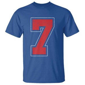 Number 7 T Shirt Fan Varsity Sports Team 67 Jersey Number TS11 Royal Blue Print Your Wear