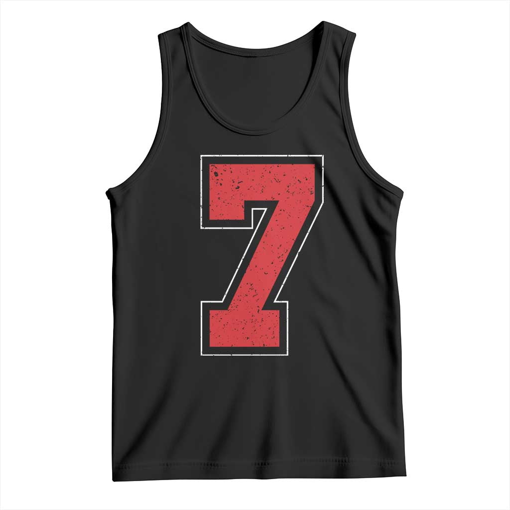 Number 7 Tank Top Fan Varsity Sports Team 67 Jersey Number TS11 Black Print Your Wear