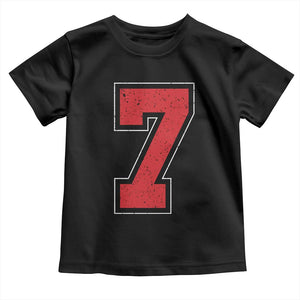 Number 7 Toddler T Shirt Fan Varsity Sports Team 67 Jersey Number TS11 Black Print Your Wear