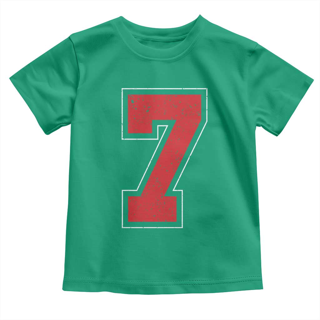 Number 7 Toddler T Shirt Fan Varsity Sports Team 67 Jersey Number TS11 Irish Green Print Your Wear