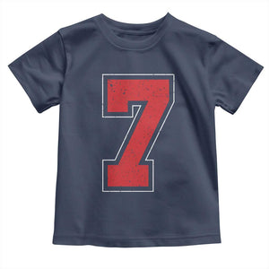 Number 7 Toddler T Shirt Fan Varsity Sports Team 67 Jersey Number TS11 Navy Print Your Wear