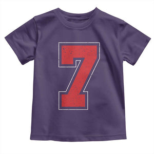 Number 7 Toddler T Shirt Fan Varsity Sports Team 67 Jersey Number TS11 Purple Print Your Wear