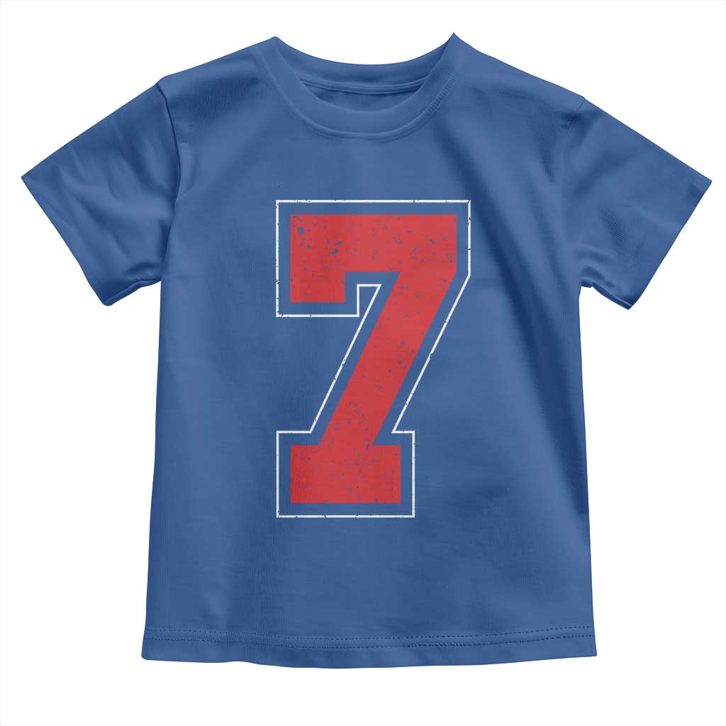 Number 7 Toddler T Shirt Fan Varsity Sports Team 67 Jersey Number TS11 Royal Blue Print Your Wear