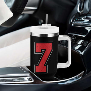 Number 7 Tumbler With Handle Fan Varsity Sports Team 67 Jersey Number TS11 Print Your Wear