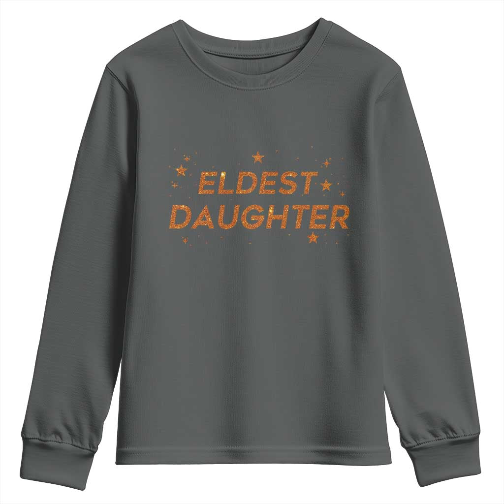 Eldest Daughter Youth Sweatshirt Trendy Life of A Daughter TS11 Dark Heather Print Your Wear