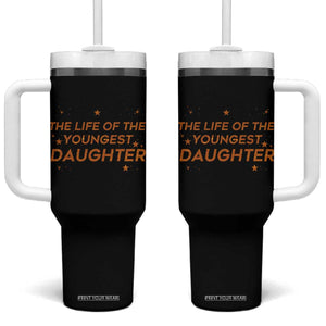 Funny The Life Of The Youngest Daughter Tumbler With Handle Sparkle Star TS11 One Size: 40 oz Black Print Your Wear