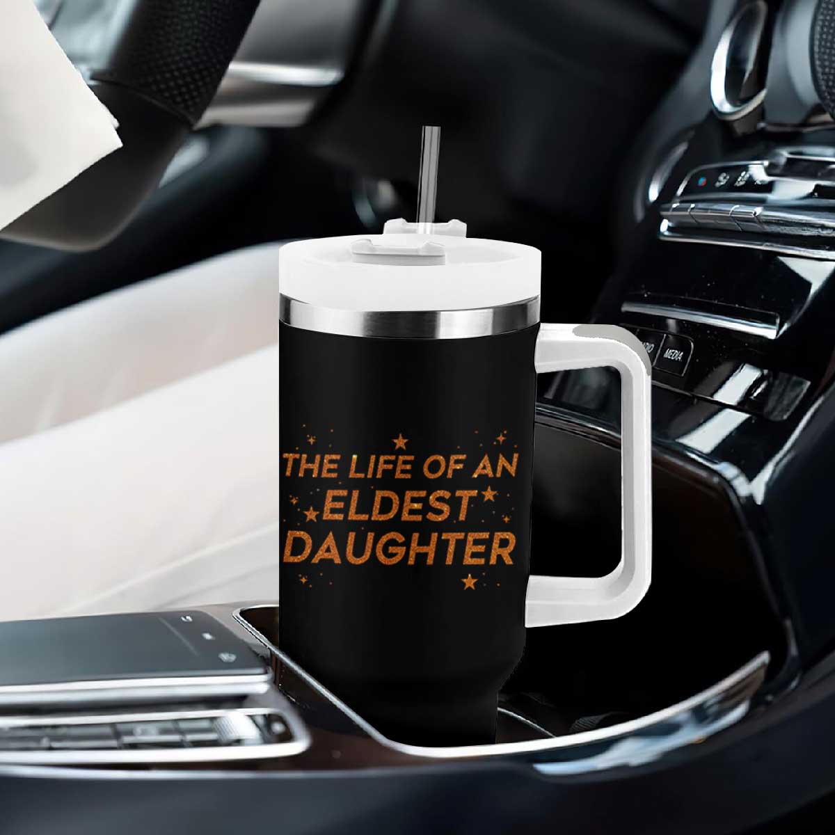 Funny The Life Of An Eldest Daughter Tumbler With Handle Sparkle Star TS11 Print Your Wear