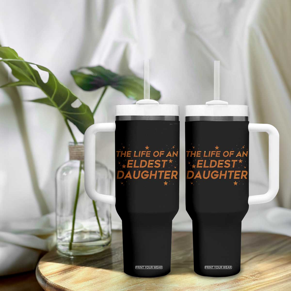 Funny The Life Of An Eldest Daughter Tumbler With Handle Sparkle Star TS11 Print Your Wear