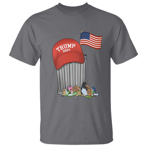Funny Trump Garbage 2024 T Shirt Vintage Trash Bin American Flag TS11 Charcoal Print Your Wear
