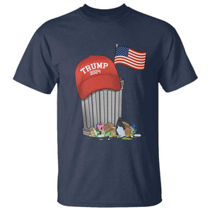Funny Trump Garbage 2024 T Shirt Vintage Trash Bin American Flag TS11 Navy Print Your Wear