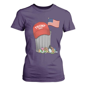 Funny Trump Garbage 2024 T Shirt For Women Vintage Trash Bin American Flag TS11 Purple Print Your Wear