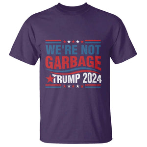 Funny Trump Garbage T Shirt We're Not Garbage Trump 2024 Vintage Star TS11 Purple Print Your Wear