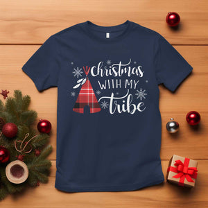 Funny Christmas Native American T Shirt Christmas With My Tribes TS11 Navy Print Your Wear