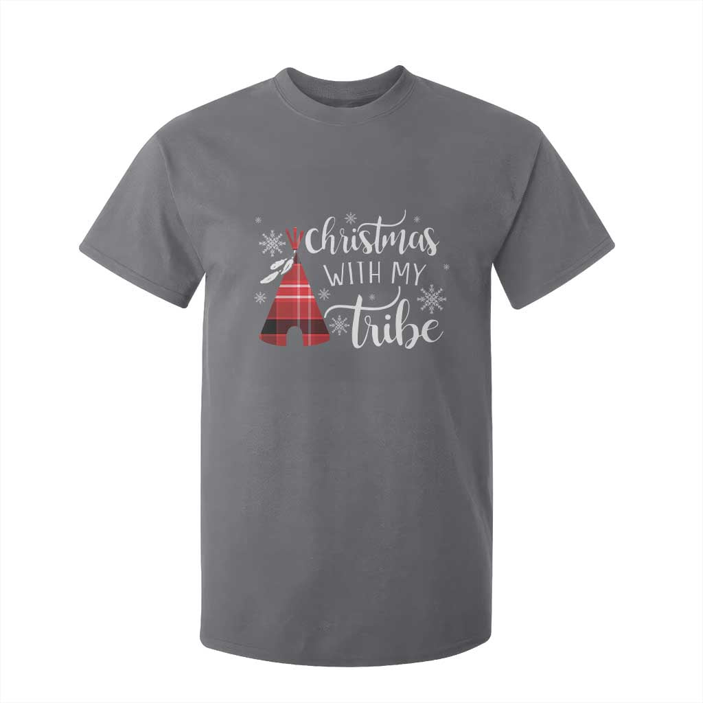 Funny Christmas Native American T Shirt For Kid Christmas With My Tribes TS11 Charcoal Print Your Wear