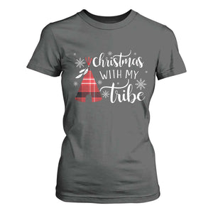Funny Christmas Native American T Shirt For Women Christmas With My Tribes TS11 Dark Heather Print Your Wear