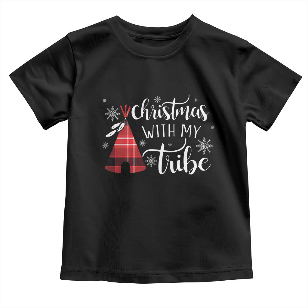 Funny Christmas Native American Toddler T Shirt Christmas With My Tribes TS11 Black Print Your Wear