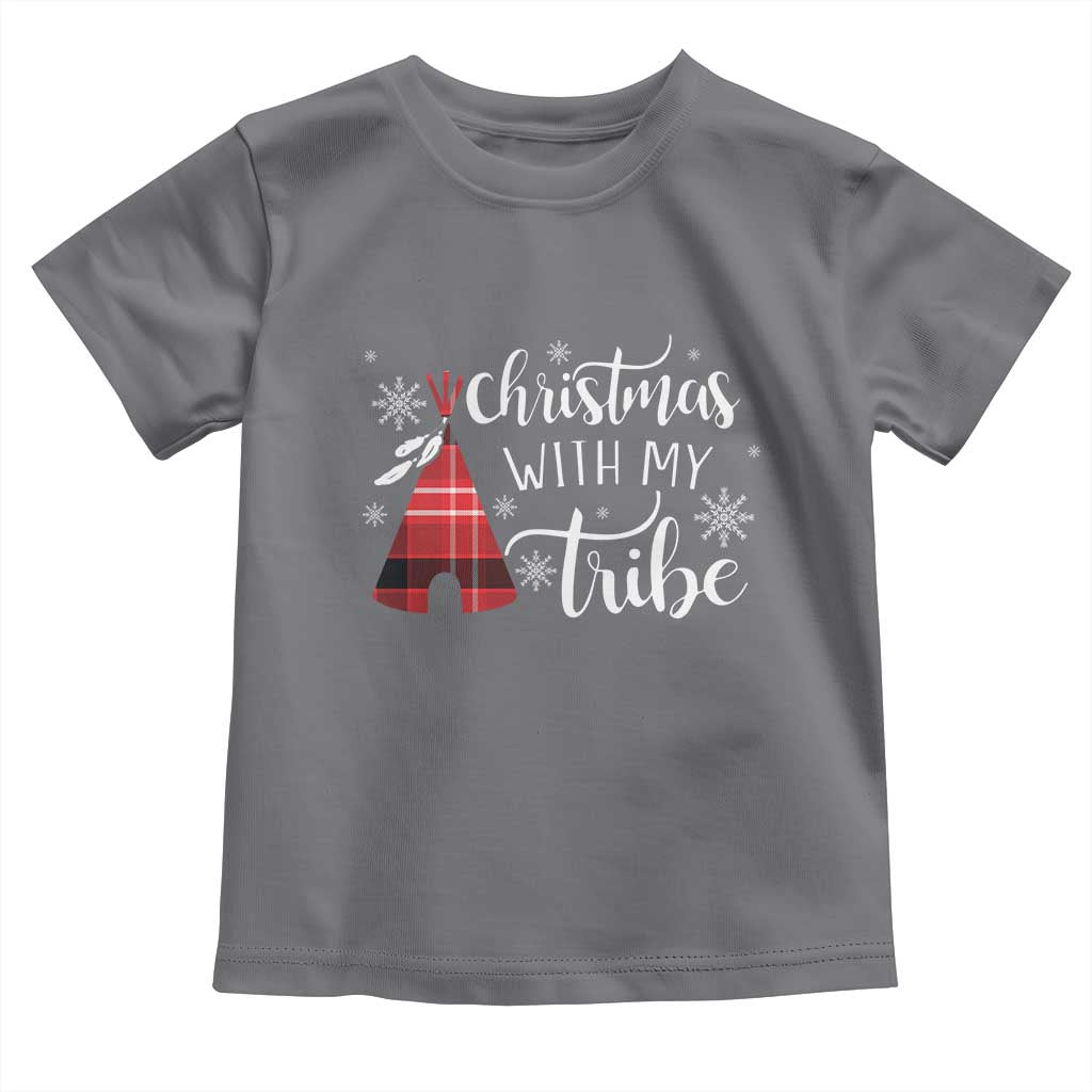 Funny Christmas Native American Toddler T Shirt Christmas With My Tribes TS11 Charcoal Print Your Wear
