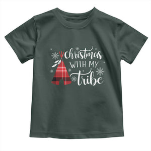 Funny Christmas Native American Toddler T Shirt Christmas With My Tribes TS11 Dark Forest Green Print Your Wear