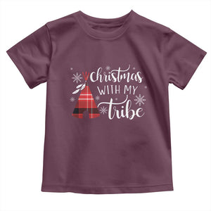 Funny Christmas Native American Toddler T Shirt Christmas With My Tribes TS11 Maroon Print Your Wear