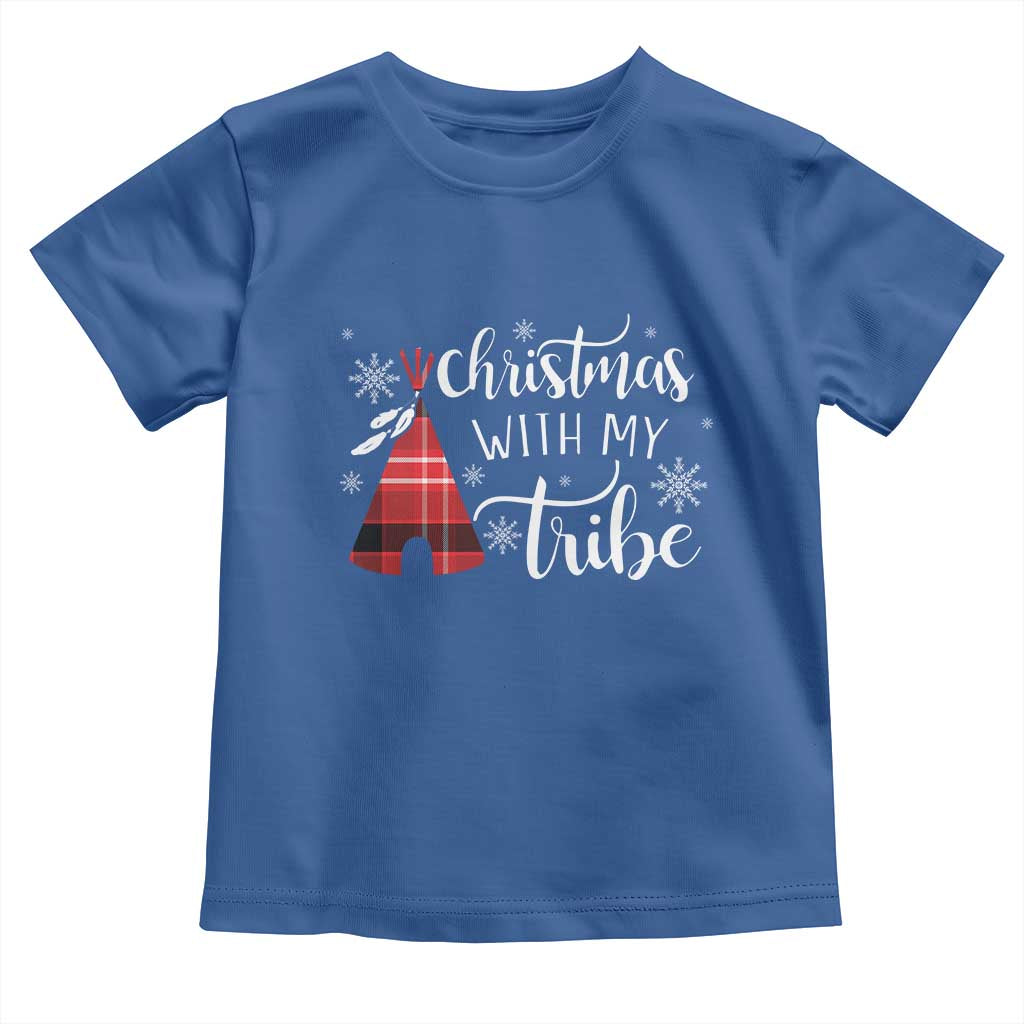 Funny Christmas Native American Toddler T Shirt Christmas With My Tribes TS11 Royal Blue Print Your Wear