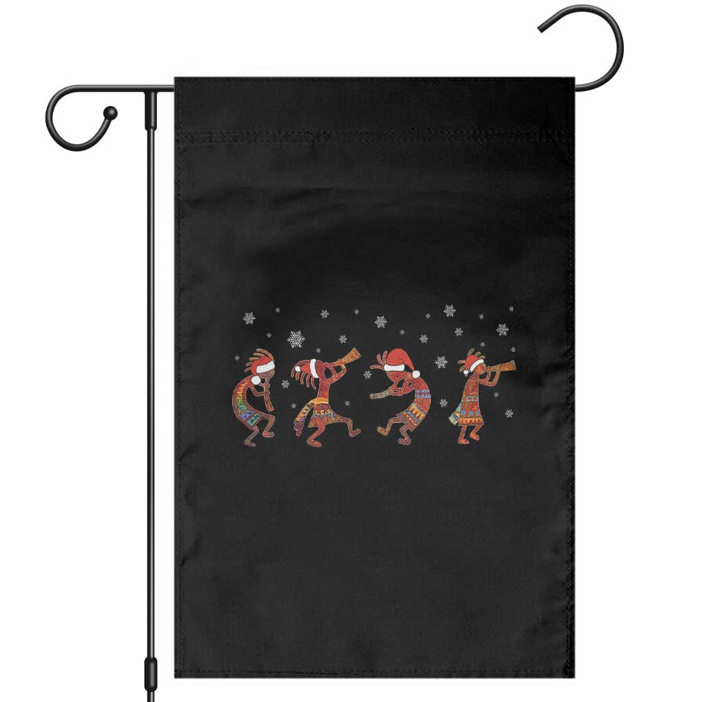 Funny Christmas Native American Garden Flag Santa Kokopeli Snowflake TS11 Black Print Your Wear