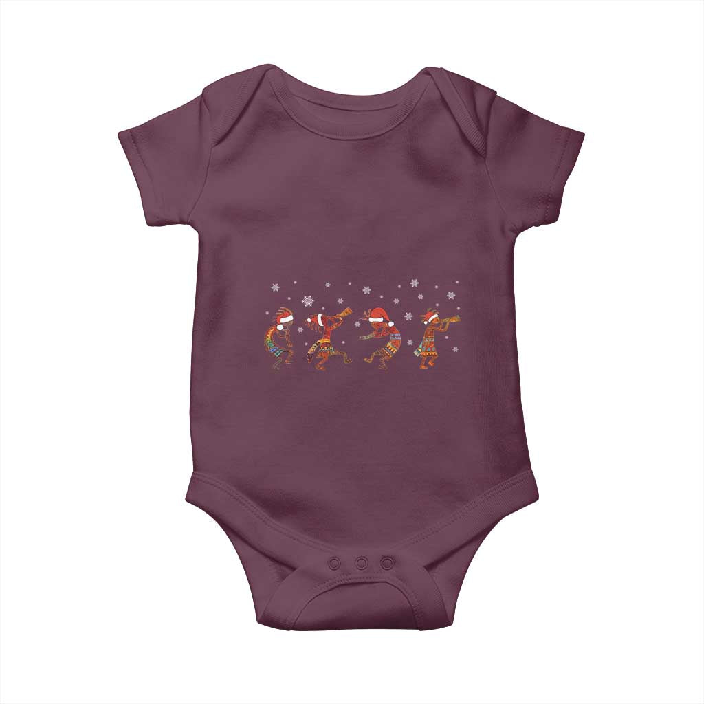 Funny Christmas Native American Baby Onesie Santa Kokopeli Snowflake TS11 Maroon Print Your Wear