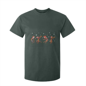 Funny Christmas Native American T Shirt For Kid Santa Kokopeli Snowflake TS11 Dark Forest Green Print Your Wear