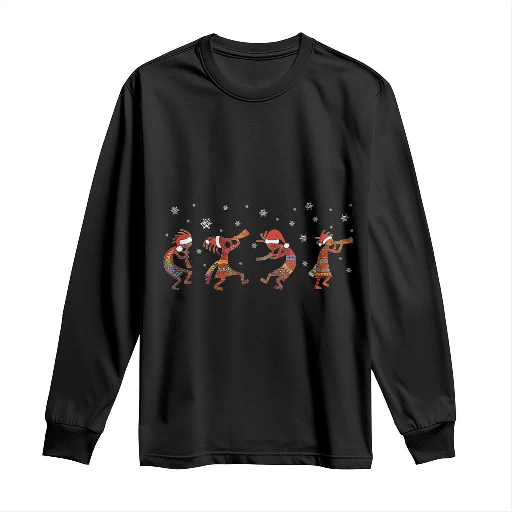 Funny Christmas Native American Long Sleeve Shirt Santa Kokopeli Snowflake TS11 Black Print Your Wear