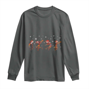 Funny Christmas Native American Long Sleeve Shirt Santa Kokopeli Snowflake TS11 Dark Heather Print Your Wear