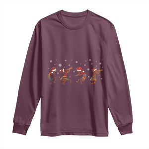 Funny Christmas Native American Long Sleeve Shirt Santa Kokopeli Snowflake TS11 Maroon Print Your Wear