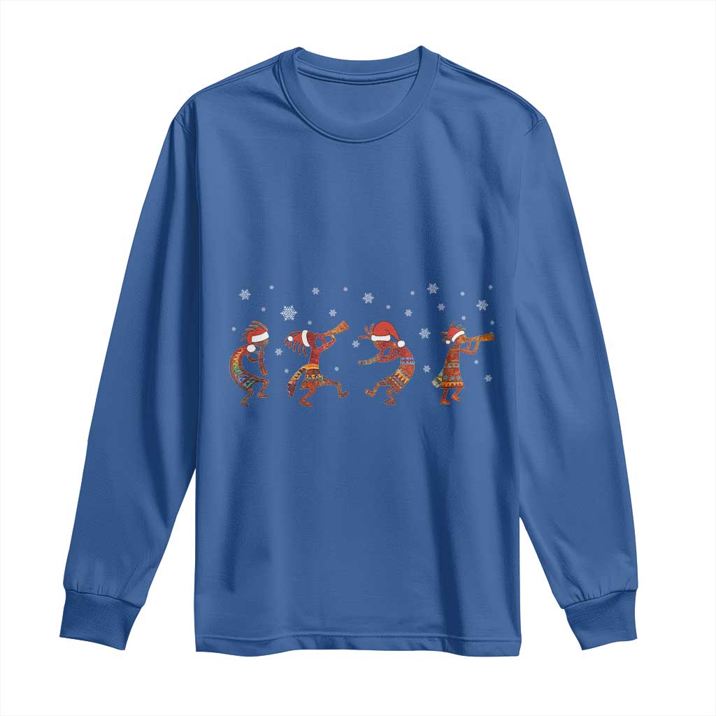 Funny Christmas Native American Long Sleeve Shirt Santa Kokopeli Snowflake TS11 Royal Blue Print Your Wear