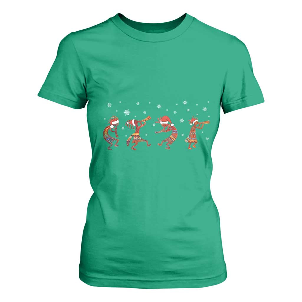 Funny Christmas Native American T Shirt For Women Santa Kokopeli Snowflake TS11 Irish Green Print Your Wear