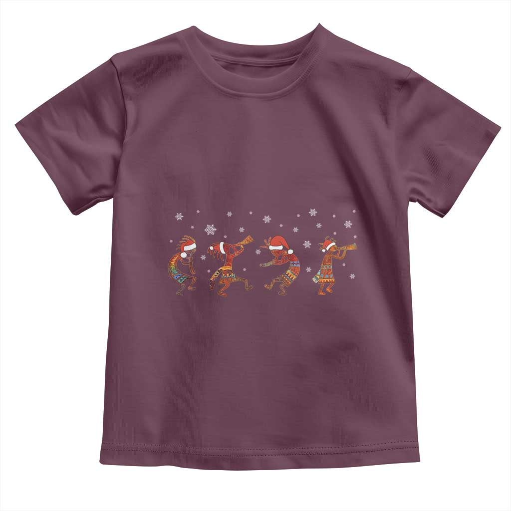 Funny Christmas Native American Toddler T Shirt Santa Kokopeli Snowflake TS11 Maroon Print Your Wear